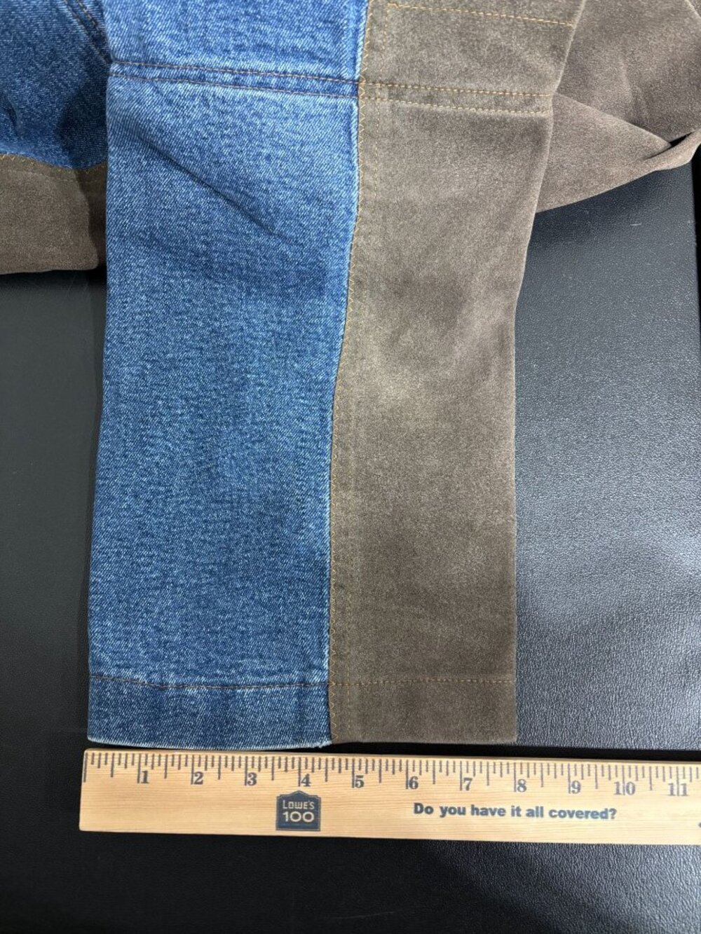 Reinforced Denim Riding Jeans w/ Brown Suede Panels Workwear Unisex - Picture 10 of 10